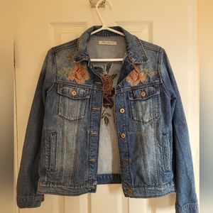 Women's Mavi Floral Motif Jean Jacket